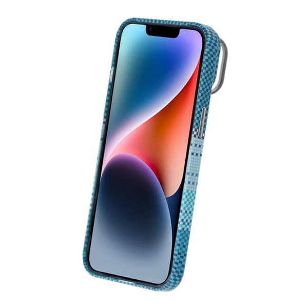 iPhone 13/14 Skal med Magsafe och Utfällbart Stativ - Randig Grön