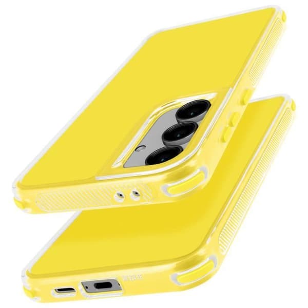 Coque Bumper - AVIZAR - Samsung Galaxy S24 FE - Antichock - Gul - Förstärkta hörn