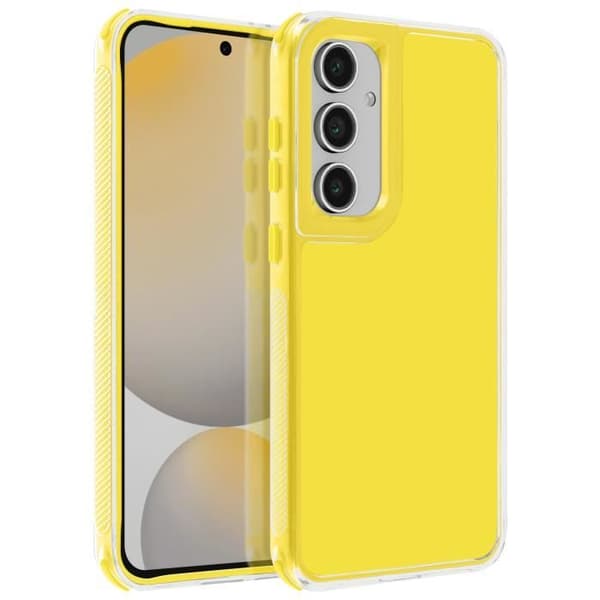 Coque Bumper - AVIZAR - Samsung Galaxy S24 FE - Antichock - Gul - Förstärkta hörn