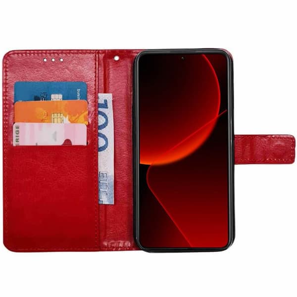 Plånboksfodral 3-kort Xiaomi 15 Pro - Röd