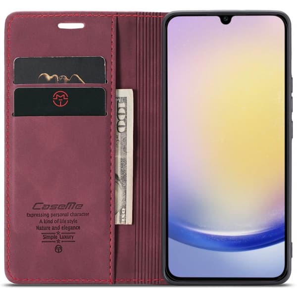 CaseMe puhelimenkotelo 013 Samsung Galaxy A25 5G - Viininpunainen