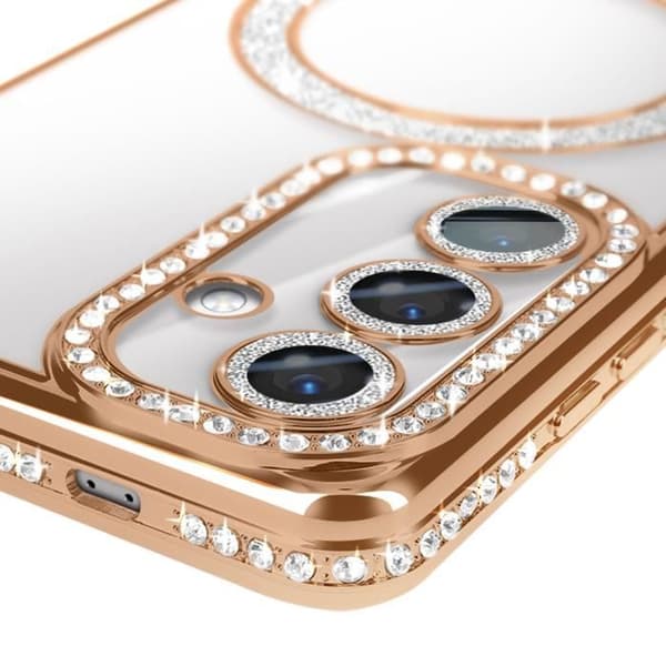 Coque - AVIZAR - Samsung Galaxy S24 - Rigid - Strass - Kompatibel med MagSafe