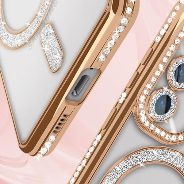 Coque - AVIZAR - Samsung Galaxy S24 - Rigid - Strass - Kompatibel med MagSafe