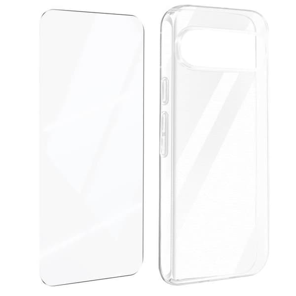 Skyddspaket för Google Pixel 9 Pro XL-fodral och härdat glas Mayaxess Transparent