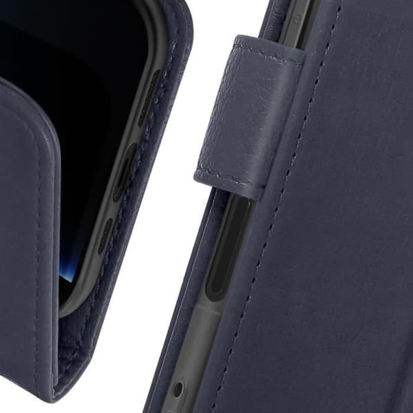 Etui för iPhone 16 Pro - AVIZAR - Plånboksfodral - Video Ställ - Mörknatt - Semi-stiv