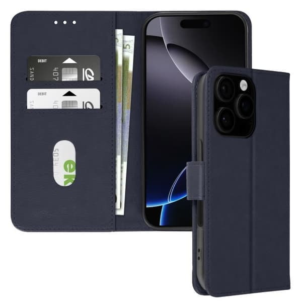 Etui för iPhone 16 Pro - AVIZAR - Plånboksfodral - Video Ställ - Mörknatt - Semi-stiv