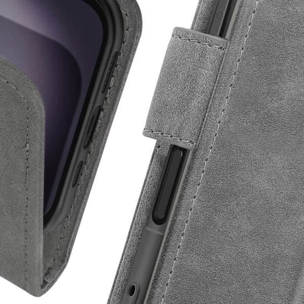 Fodral för iPhone 16 Plus - AVIZAR - Portföljskydd - Video Stöds - Grå - Syntetisk