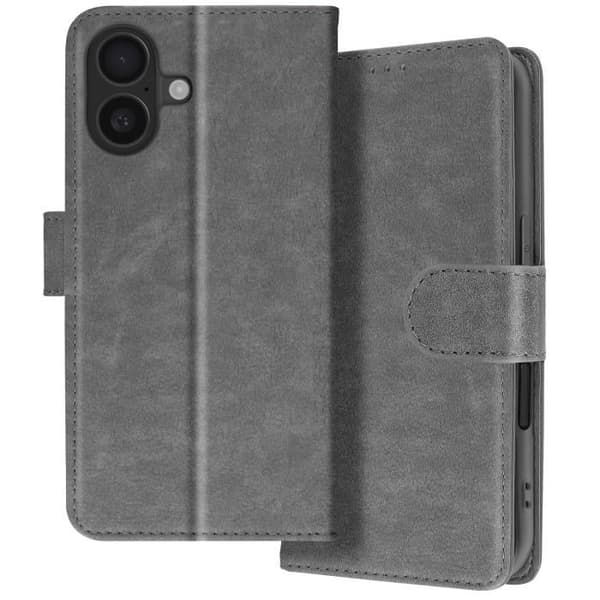 Fodral för iPhone 16 Plus - AVIZAR - Portföljskydd - Video Stöds - Grå - Syntetisk
