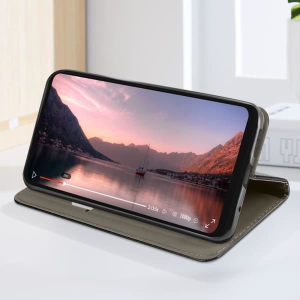 Smartphone-fodral - AVIZAR - Motorola Moto G24 Power - Svart - Halvstyv - Stödfunktion