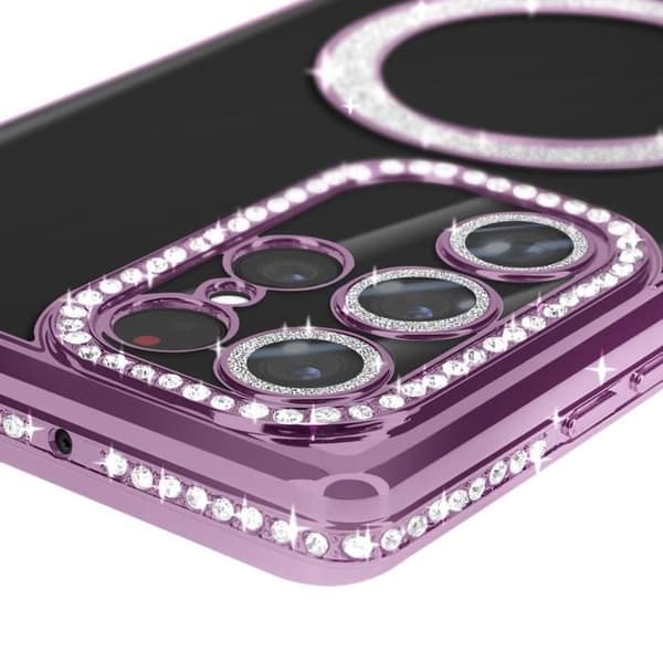 Coque - AVIZAR - Samsung Galaxy S22 Ultra - Rigide - Lila - Kompatibel med MagSafe
