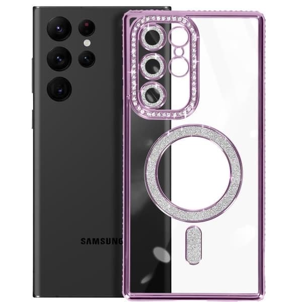 Coque - AVIZAR - Samsung Galaxy S22 Ultra - Rigide - Lila - Kompatibel med MagSafe