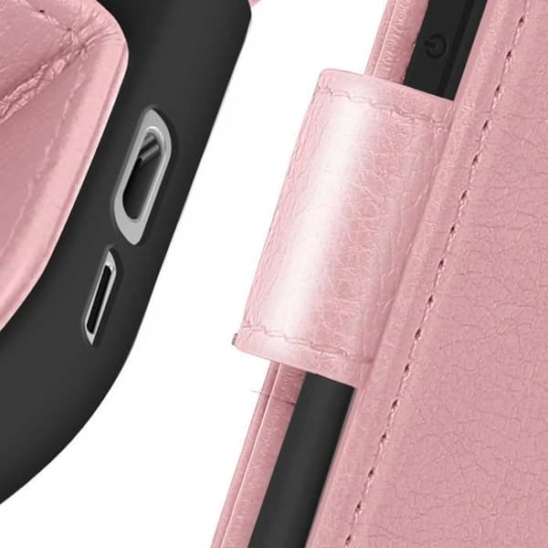 Étui för Samsung Galaxy S24 FE - AVIZAR - Fodral för plånbok - Roséguld - Video stöd - Halvstyv