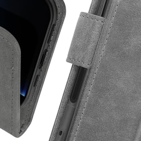 iPhone 16 Pro Max-fodral - AVIZAR - Plånboksficka - Videostöd - Grå - Semihård