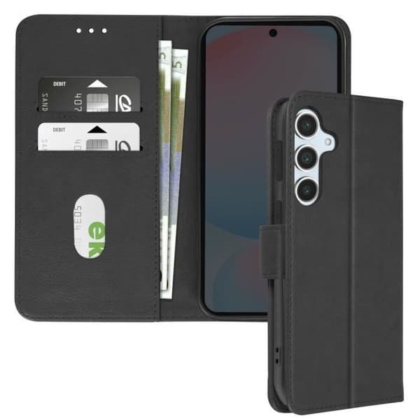 Etui för Samsung Galaxy S24 FE - AVIZAR - Fodral med omslag - Videostöd - Svart - Semihård
