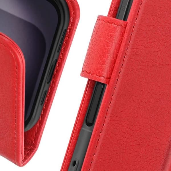 iPhone 16-fodral - AVIZAR - Plånboksficka - Videostöd - Röd - Semihård