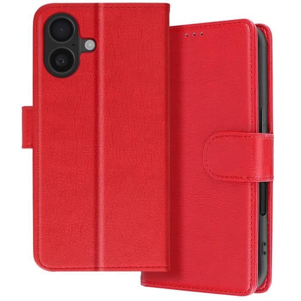 iPhone 16-fodral - AVIZAR - Plånboksficka - Videostöd - Röd - Semihård