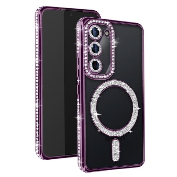 Coque - AVIZAR - Samsung Galaxy S23 - Styv - Lila - Kompatibel med MagSafe