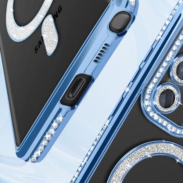 Coque - AVIZAR - Samsung Galaxy S22 Ultra - Rigide - Strass - Kompatibel med MagSafe