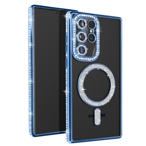Coque - AVIZAR - Samsung Galaxy S22 Ultra - Rigide - Strass - Kompatibel med MagSafe