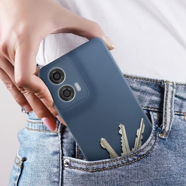 Coque - AVIZAR - Motorola Moto G24 Power - Semi-rigid - Soft-touch - Anti-spår Blå Natt