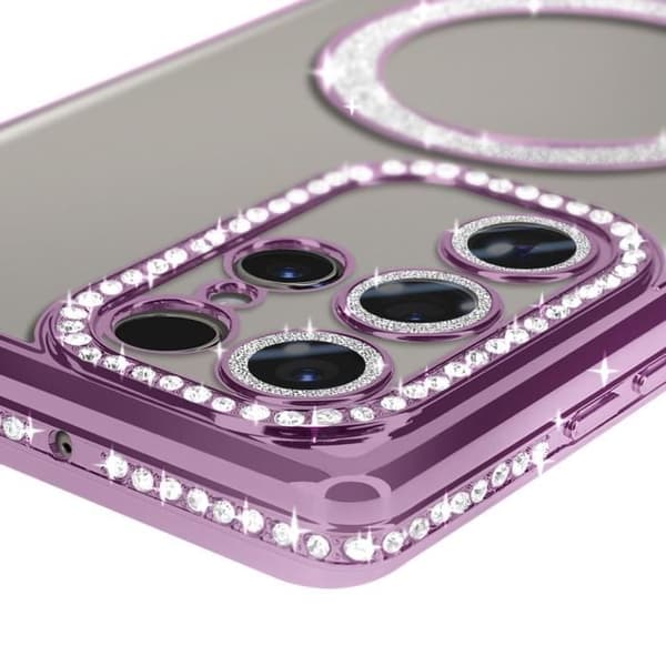 Coque - AVIZAR - Samsung Galaxy S24 Ultra - Lila - Hård - Kompatibel med MagSafe