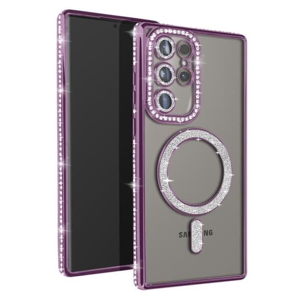 Coque - AVIZAR - Samsung Galaxy S24 Ultra - Lila - Hård - Kompatibel med MagSafe