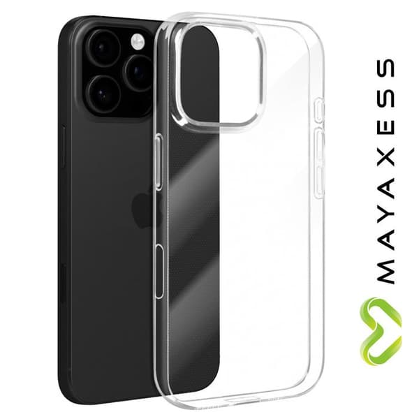 Fodral - MAYAXESS - iPhone 16 Pro Max - Mjuk silikon - Genomskinlig - Ökat skydd