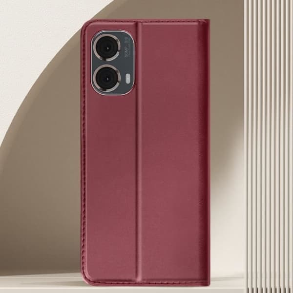 Smartphonefodral - AVIZAR - Motorola Moto G85 - Magnetlock - Kortfäste - Röd