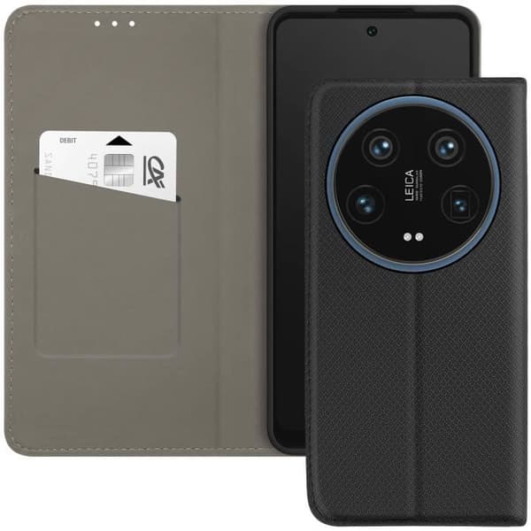 Smartphonefodral - AVIZAR - Xiaomi 14 Ultra - Veganläder - Magnetisk flik - Integrerad kortficka