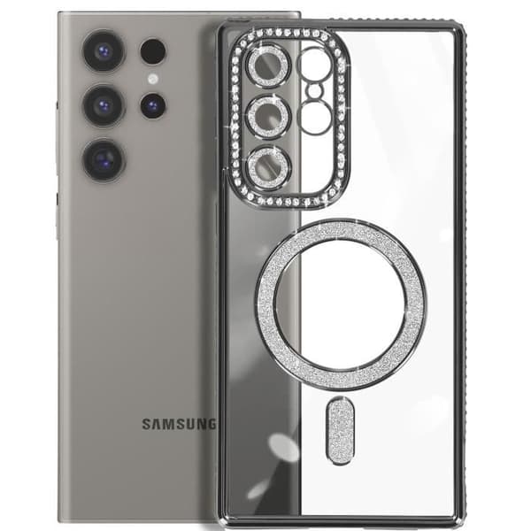 Coque - AVIZAR - Samsung Galaxy S24 Ultra - Hård - Strass - Kompatibel med MagSafe