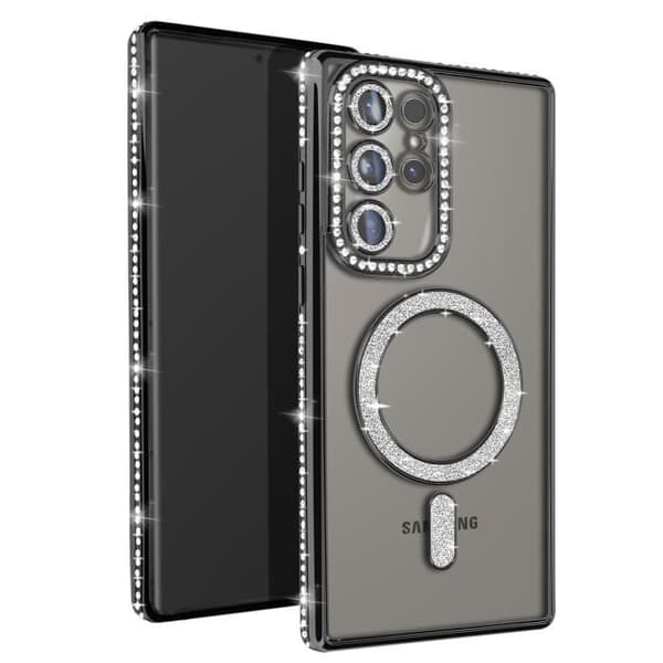 Coque - AVIZAR - Samsung Galaxy S24 Ultra - Hård - Strass - Kompatibel med MagSafe