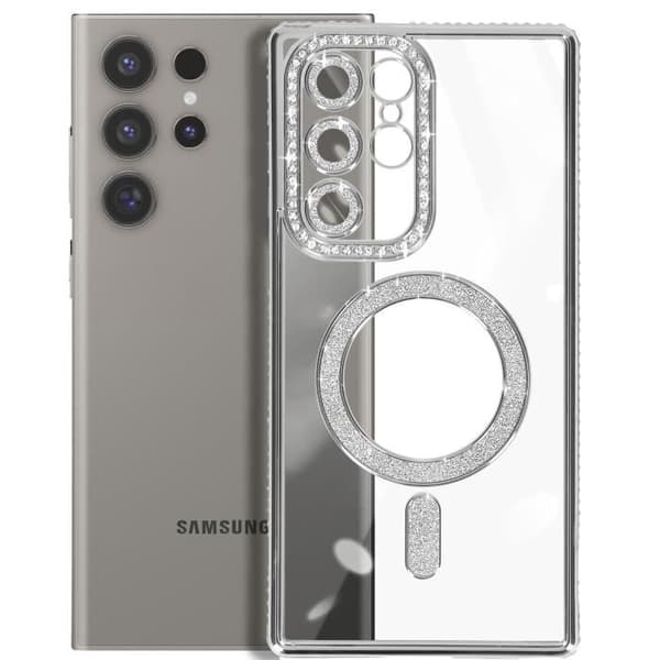 Coque - AVIZAR - Samsung Galaxy S24 Ultra - Rigide - Argent - Kompatibel med MagSafe