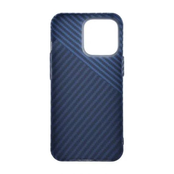 iPhone 15 Pro Mobilskal i Kolfiber - Blå/Grå