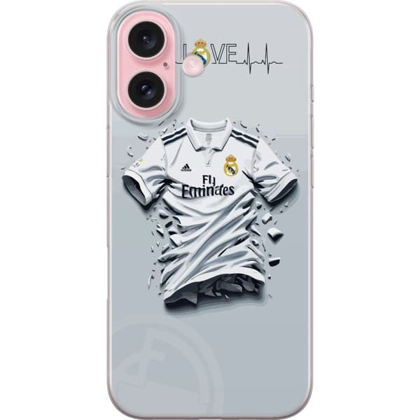 Apple iPhone 16 Genomskinligt Skal Real Madrid