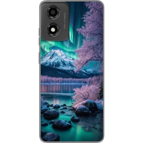 Motorola Moto E14 Genomskinligt Skal Norrsken