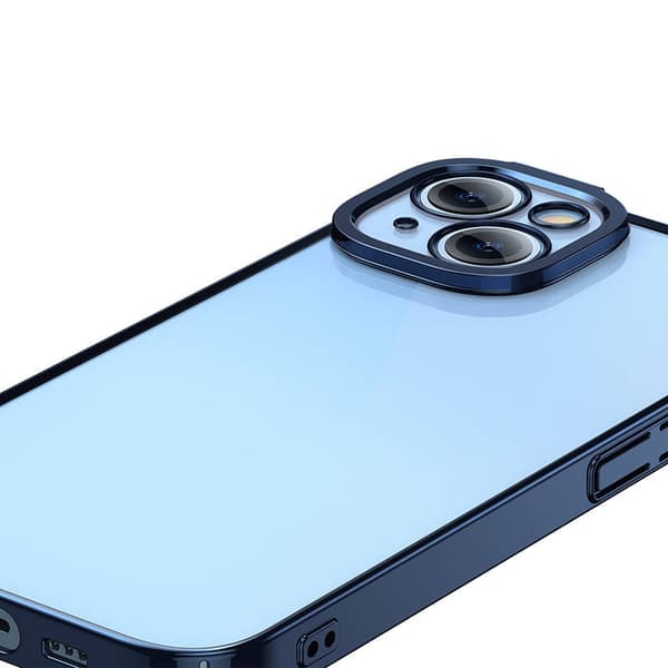 Baseus Glitter Transparent Cover og hærdet glas sæt til iPhone 14 Plus (blå)
