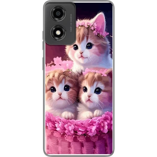 Motorola Moto E14 Gennemsigtig cover Katte