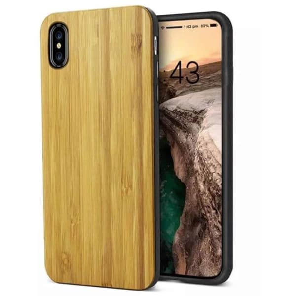 iPhone X/XS-fodral i äkta naturligt bambu-trä