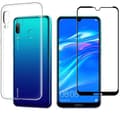 Miniatyrbild 1 av 2: HUAWEI Y7 2019 fodral + 4D härdat glas, heltäckande filmglas skärmskydd
