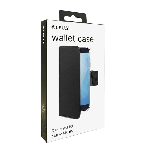 Celly Samsung Galaxy A16 Kotelo Wally Wallet Case Musta