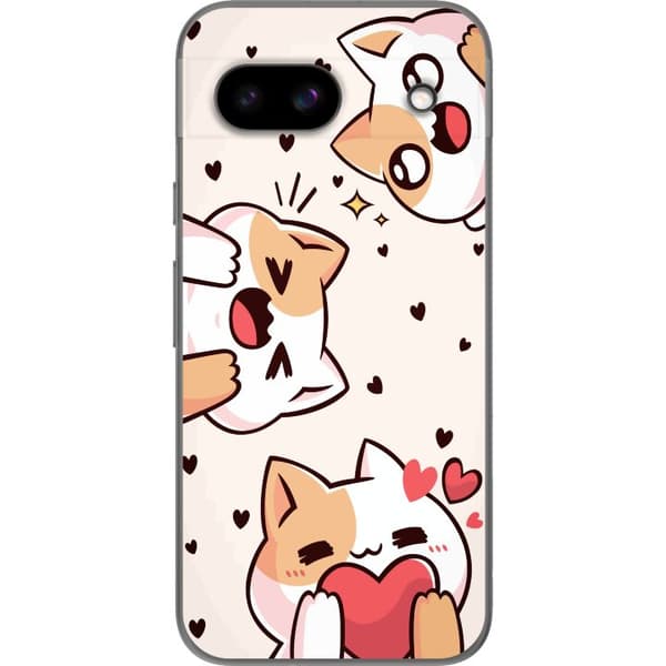 Google Pixel 8a Gennemsigtig cover Sød kat