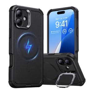 Cyber Tough (HaloLock) ESR-kotelo jalustalla iPhone 16:lle (musta)