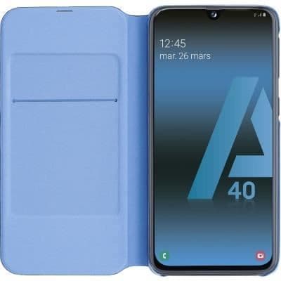 Flip Wallet - Samsung - Galaxy A40 - Svart - Syntet - Hårt fodral