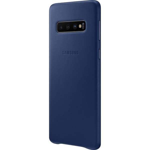 Samsung S10 läderfodral - marinblå