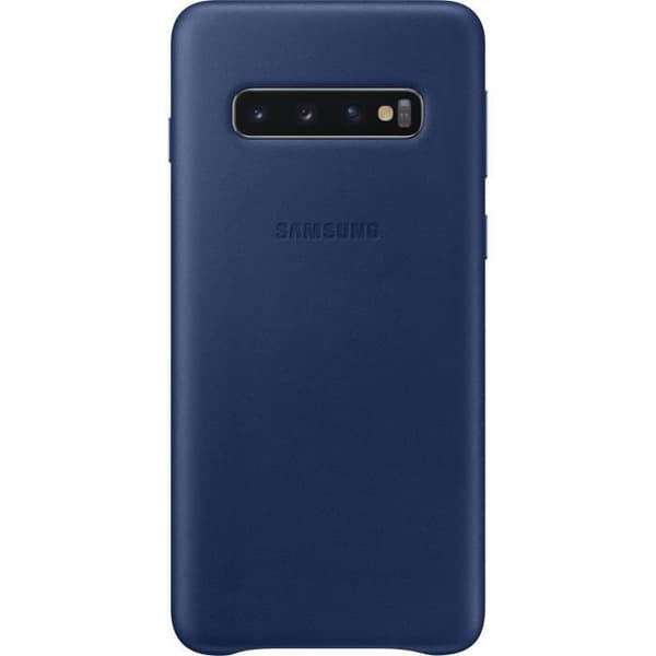 Samsung S10 läderfodral - marinblå