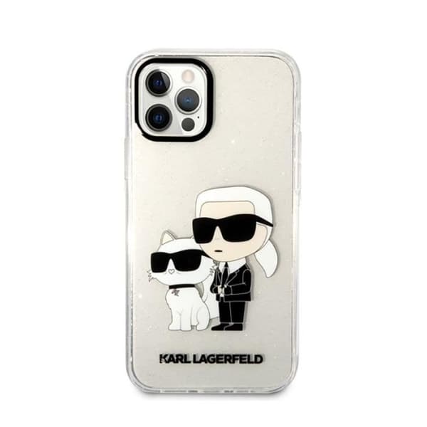 Karl Lagerfeld IML Glitter NFT Karl -amp Choupette - Fodral för iPhone 12 / iPhone 12 Pro (Transparent) -