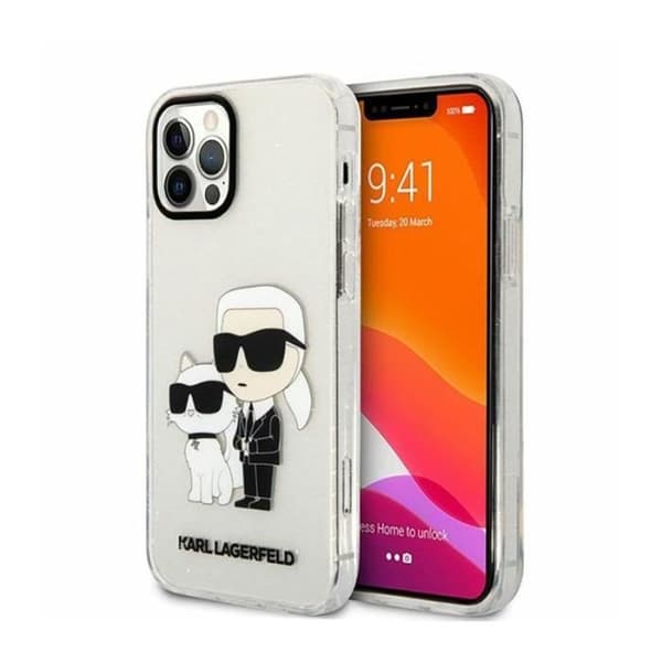 Karl Lagerfeld IML Glitter NFT Karl -amp Choupette - Fodral för iPhone 12 / iPhone 12 Pro (Transparent) -