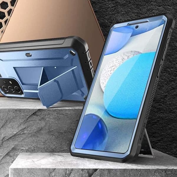 Skyddsfodral - Supcase - A52, A52 5G, A52s - Blå - 360° fullt skydd - Bältesklämma