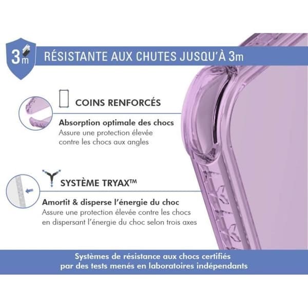 Coque Förstärkt - Force Case - iPhone 16 - Lila - Kompatibel med MagSafe - Livstidsgaranti