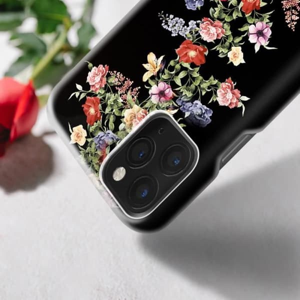 Coque iPhone 11 Pro - Ideal of Sweden - Floral Dark - Resistenta - Svart - Hård